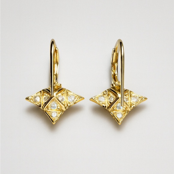 Moissanite 2ct North Star Huggie Earrings - Picture 3 of 6